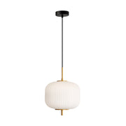 Lampada a sospensione Olmeto Italux oro/nera opale E27