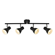 Faretto da soffitto moderno 4 luci nero orientabile E14 Italux