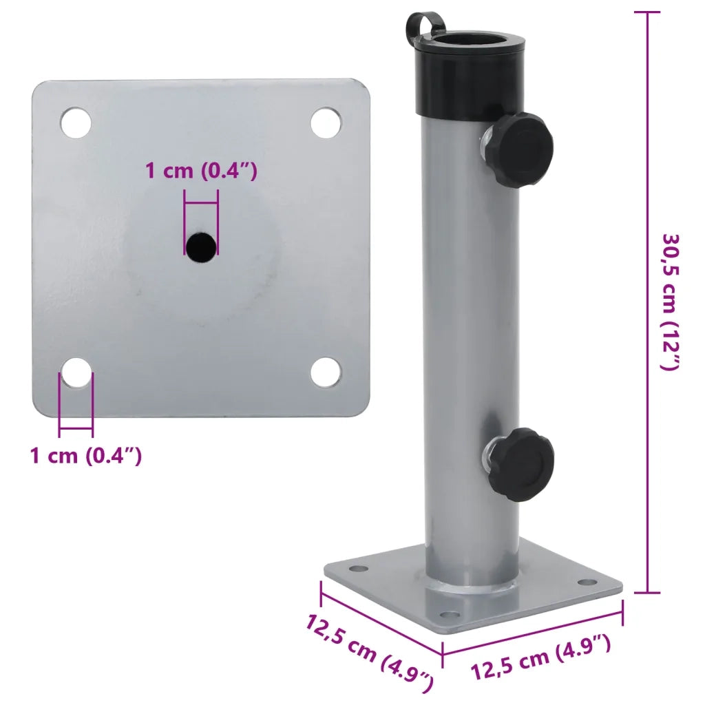 Base per Ombrellone per Palo da Ø38/48 mm Argento in Acciaio 4003374
