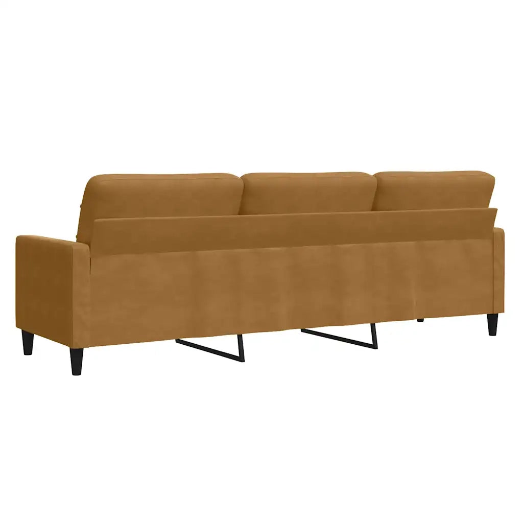 Divano a 3 Posti Marrone 210 cm in Velluto 4007651