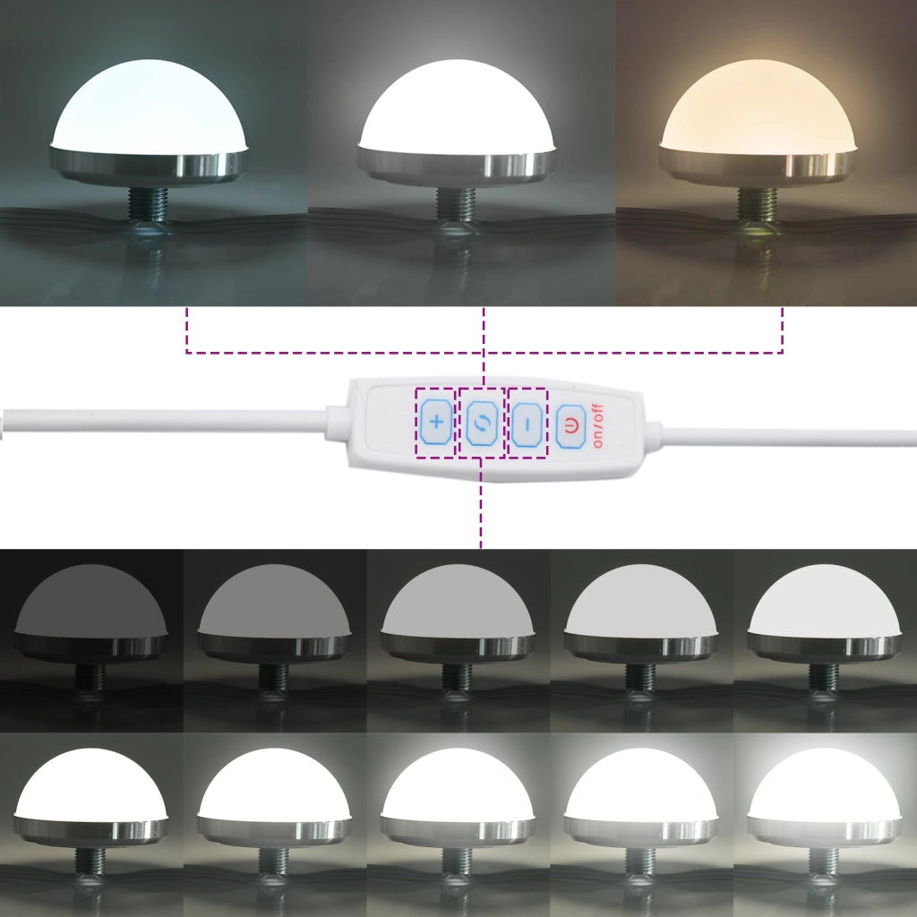 Specchio da Toeletta con luci LED Bianco 100x55x18 cm