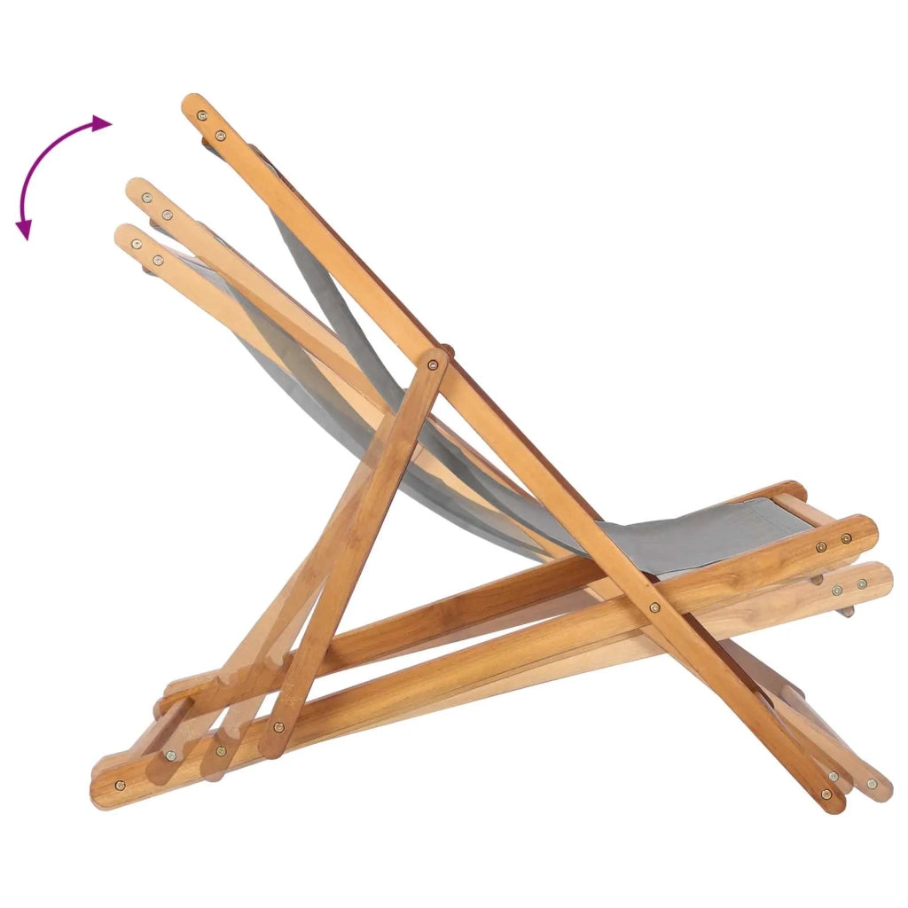 Sedia da spiaggia Grigio Chiaro Legno di teak solido 42032664