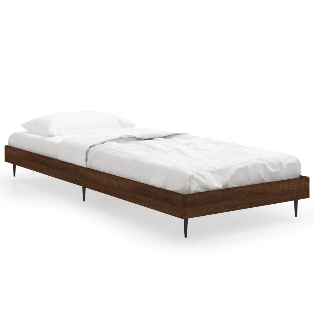 Letto singolo | Letto per adulti | Giroletto senza Materasso Rovere Marrone 75x190cm in Truciolato