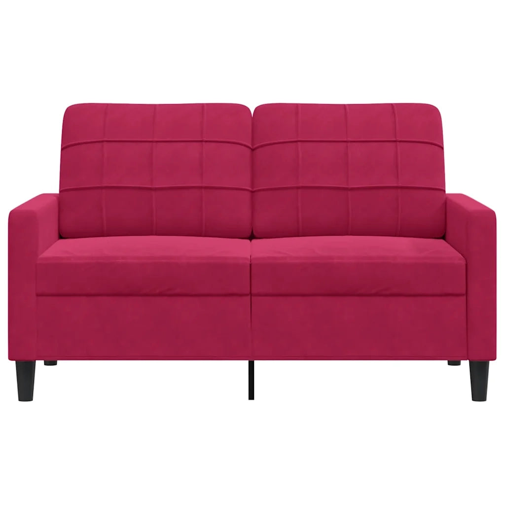 Divano a 2 Posti Rosso Vino 120 cm in Velluto 4007618