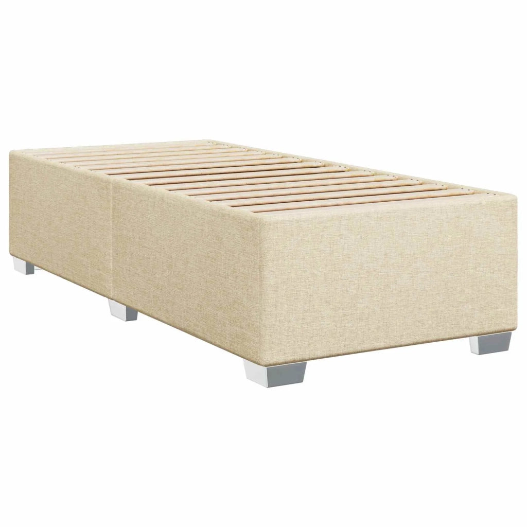 Letto con Box Spring, Materasso e LED Crema 90 x 190 cm Tessuto 3451838