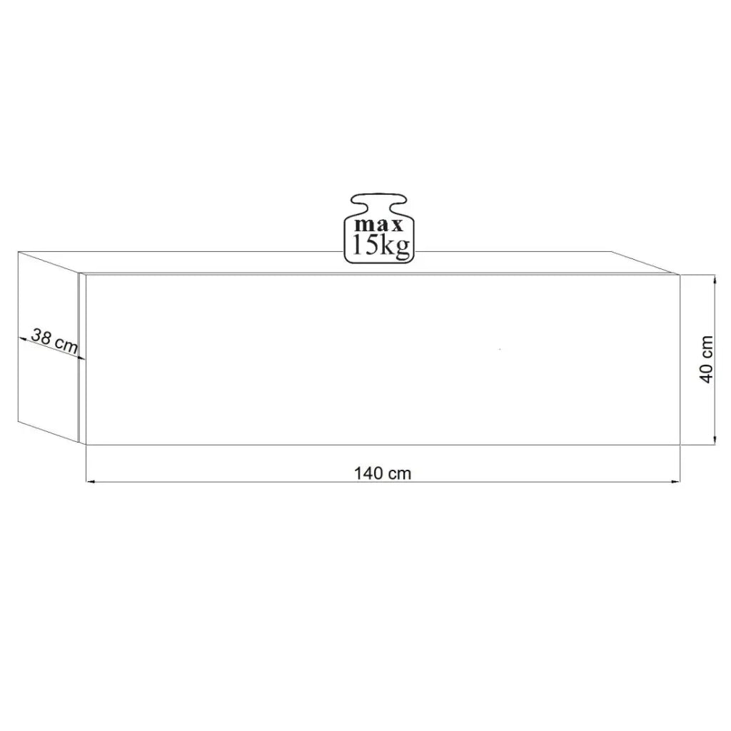 Piccolo mobile da parete NEVER in quercia wotan 140cm