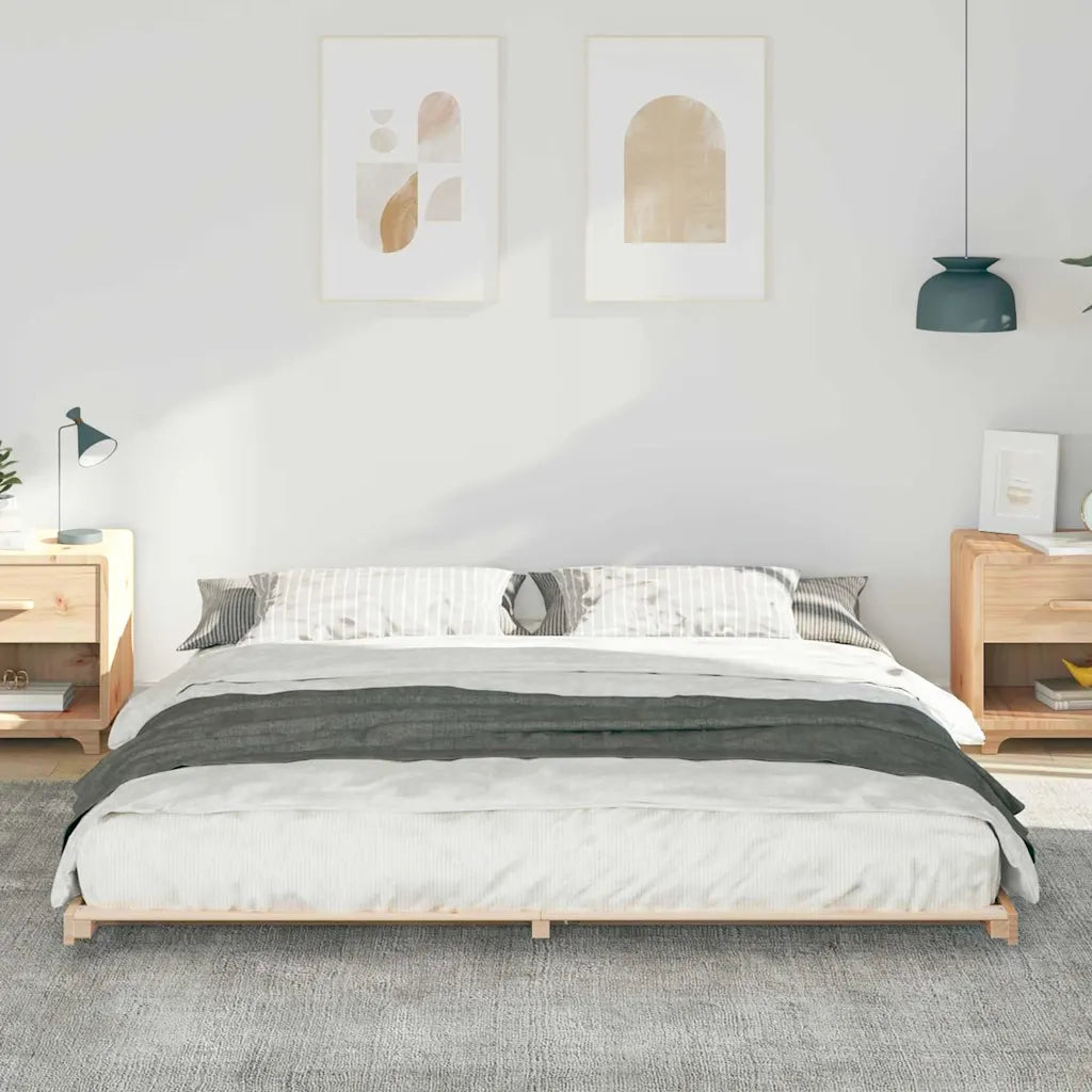 Struttura del letto Marrone 200 x 220 cm Pino massello 873139