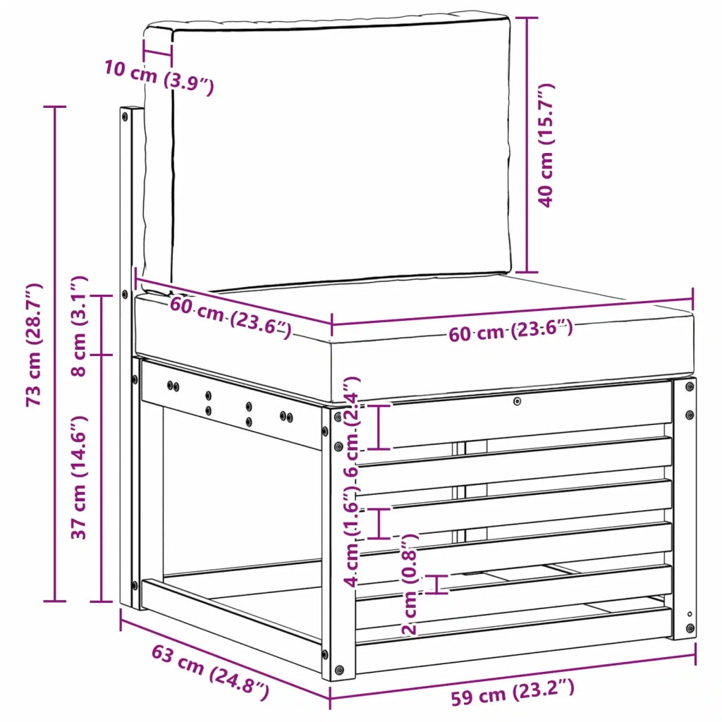 Set divani Legno di Acacia Massello 3391323