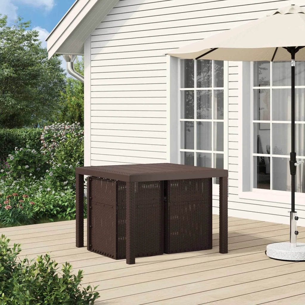 Sedie da pranzo da giardino 2 pcs Marrone e Antracite PP 899990