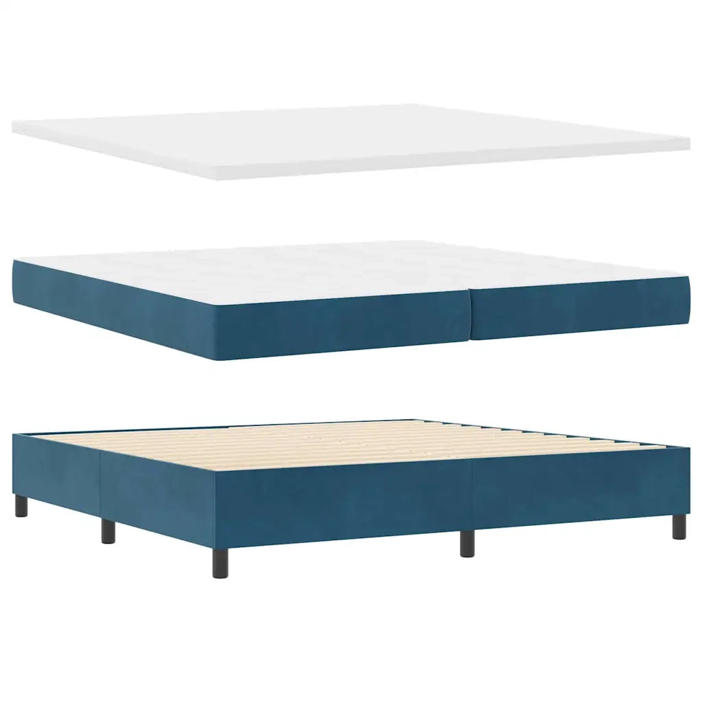 Letto a molle con strisce LED Blu 200 x 200 cm Velluto 3343890