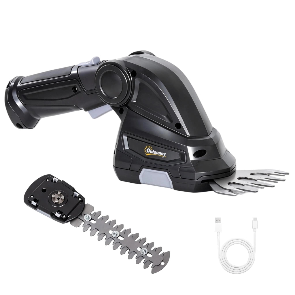 Cesoia Elettrica 2 in 1 per Siepi e Arbusti ¨C Minimal ¨C Nero con 2 Batterie 2.0 Ah