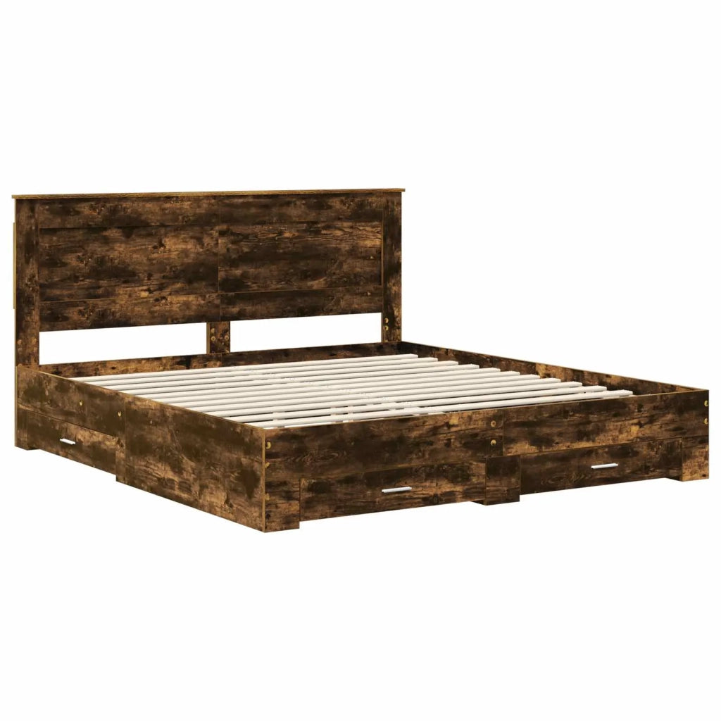 Struttura del letto con cassetto con testiera Legno multistrato 3410287