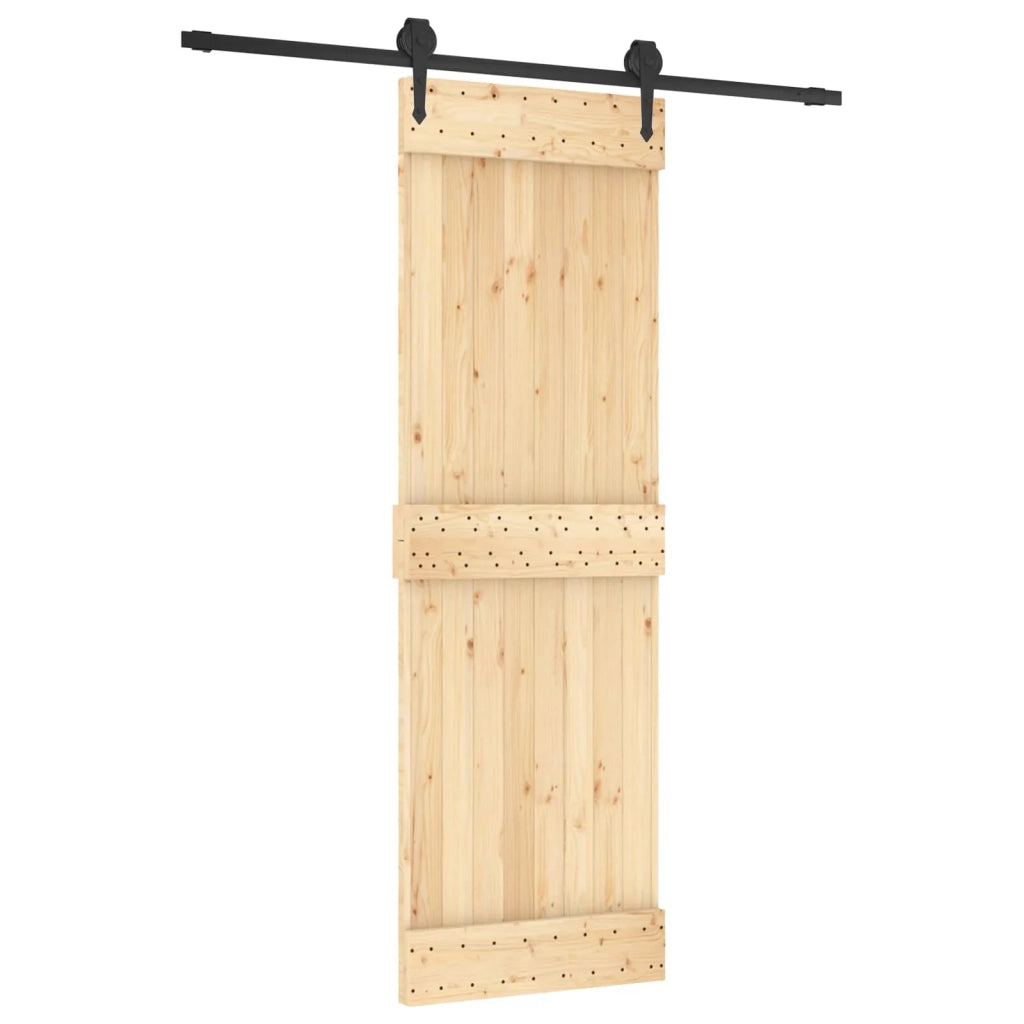 Porta scorrevole Naturale e Nero 70 x 210 cm 3445121