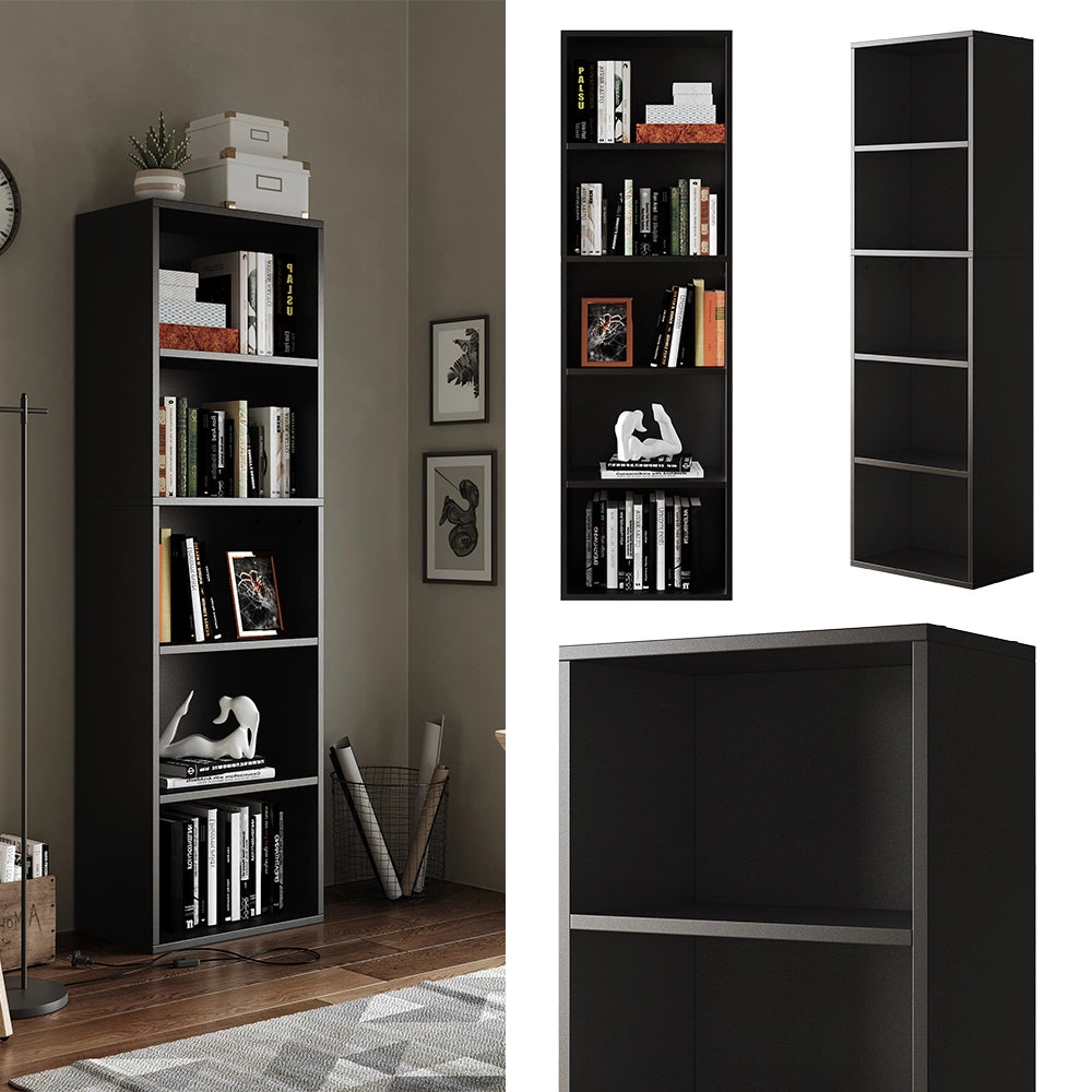 Vicco Libreria Nero 40 x 132 cm con 5 scomparti