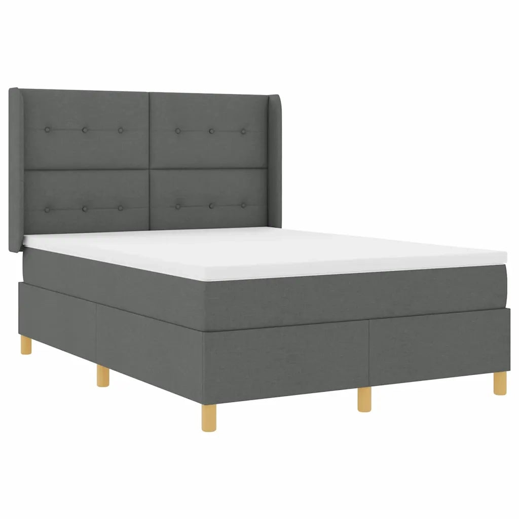 Letto a molle con strisce LED Grigio 160 x 200 cm Tessuto 3343701