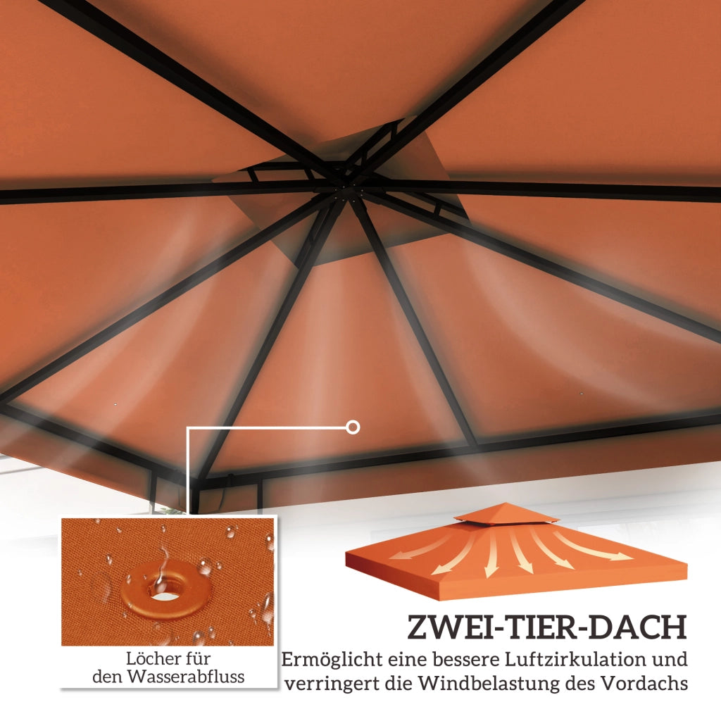 Copertura per Gazebo 3x3m ¨C zephmum ¨C Impermeabile Polyester Rosso Ruggine