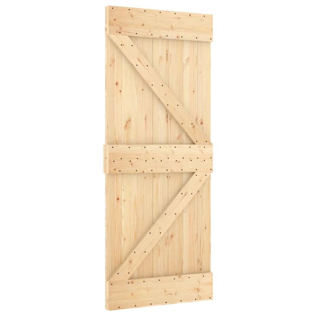 Porta scorrevole Naturale e Nero 85 x 210 cm 3445045