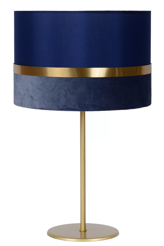 Lampada da tavolo in lino blu oro E27 Extravaganza Lucide