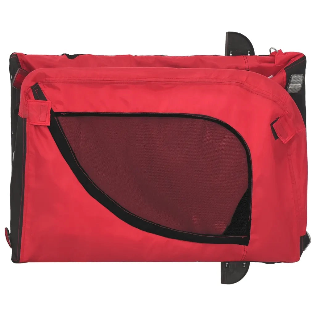 Rimorchio da Bici per Animali Rosso e Nero Oxford e Ferro 94006