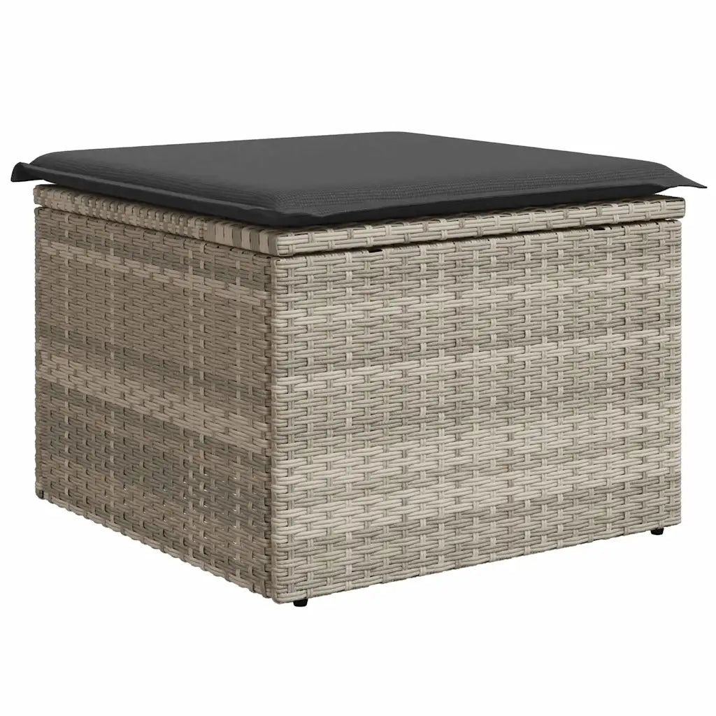 Set Divano da Giardino 9pz con Cuscini Grigio Chiaro Polyrattan 3326213