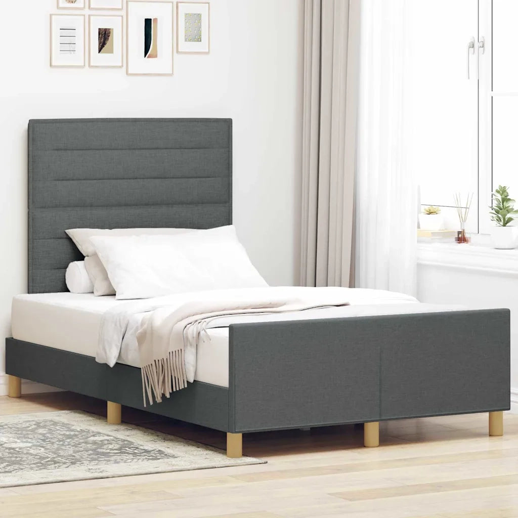 Struttura del letto-Giroletto Grigio scuro 120 x 190 cm Tessuto 367000