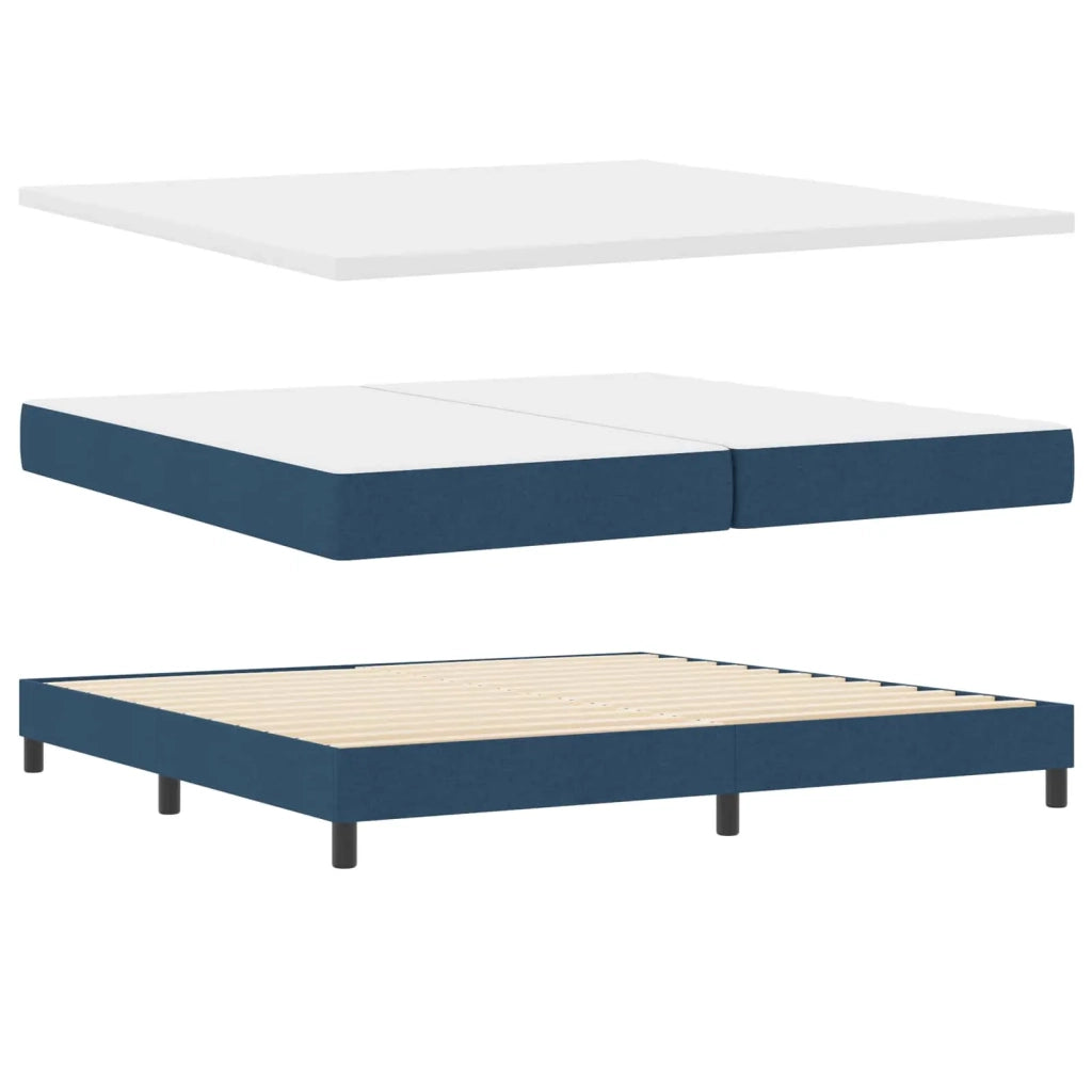 Letto a molle con materasso con led Blu 200 x 200 cm Tessuto 3342316