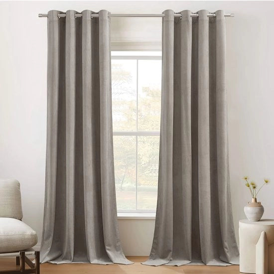 Tappeti di tenda opacizzanti 300 g/m2 - Tappeti di tenda in velluto - 2 pezzi - 132x220 cm - Lacci metallici - Alta qualità - Decorazione per finestre