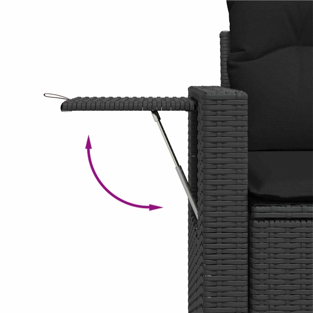 Set Divano da Giardino 10 pcs Nero polyrattan 3361729