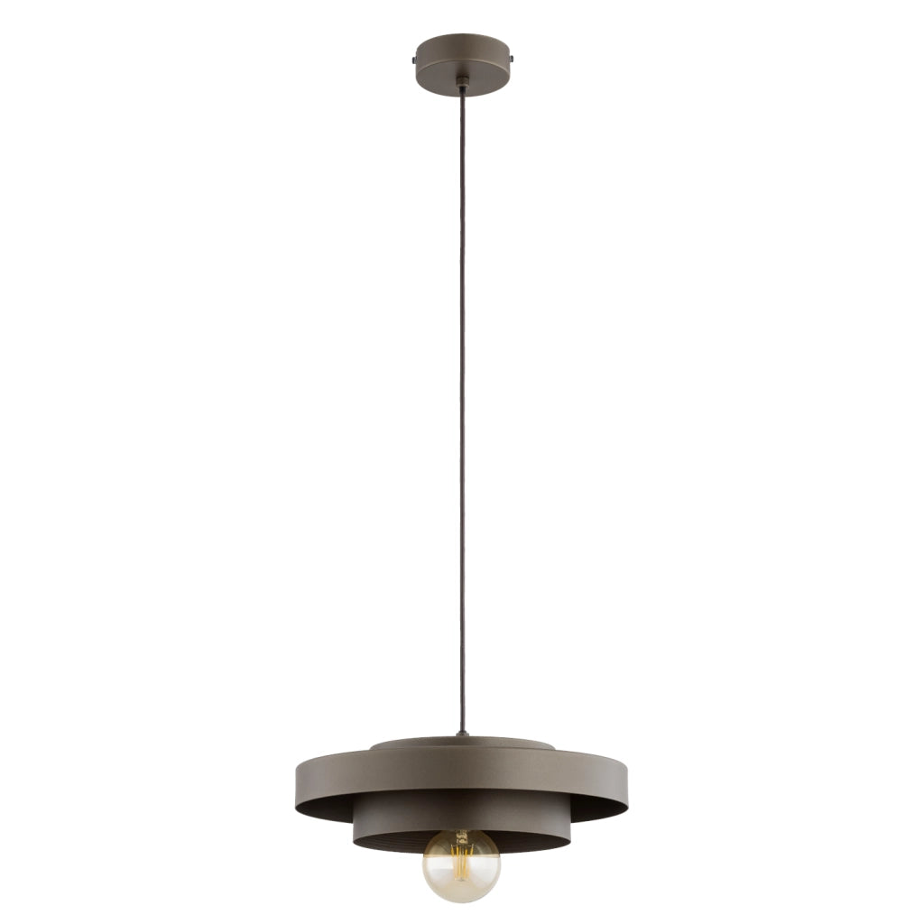 Lampada a sospensione moderna marrone doppio E27 15W CEROTI Alfa