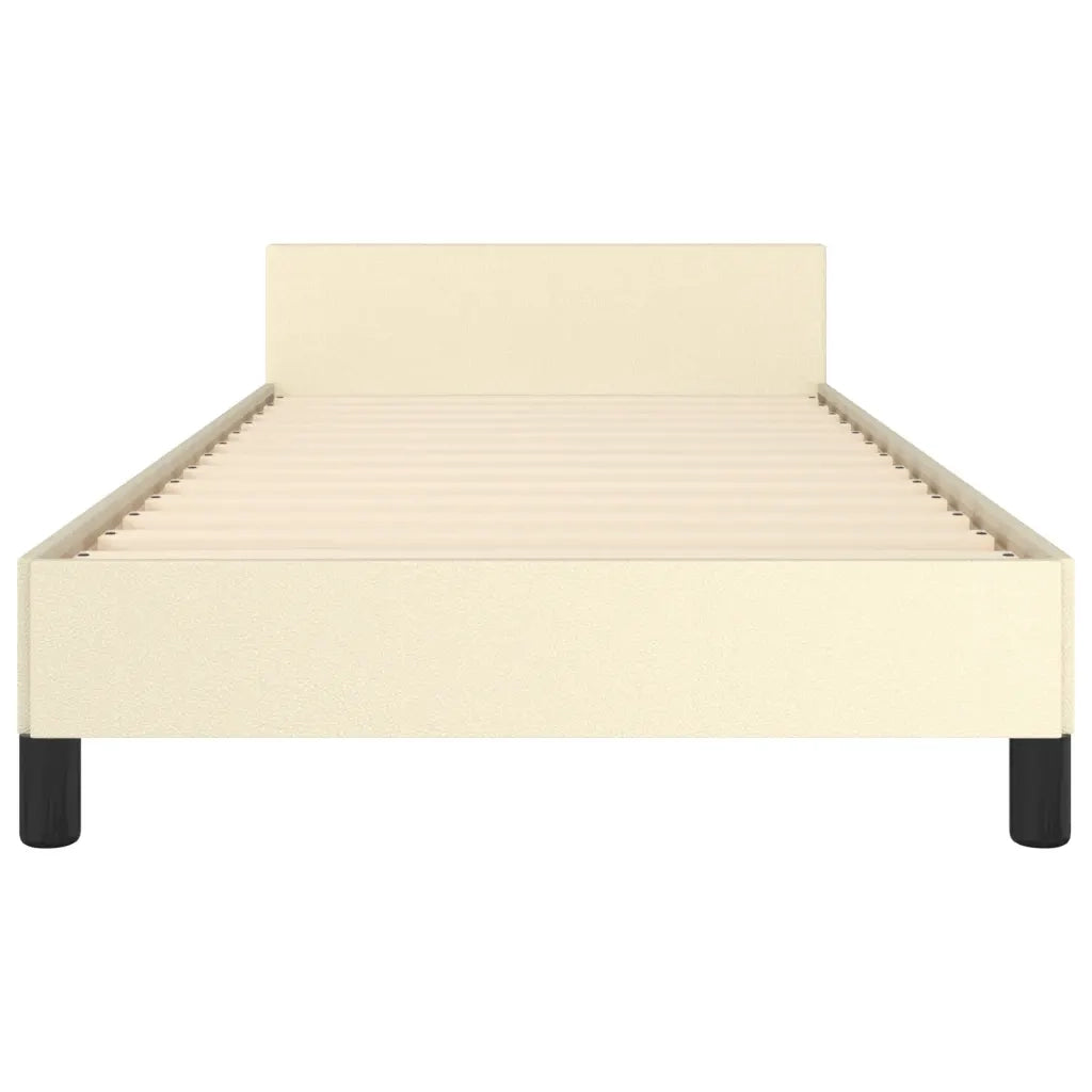 Giroletto con Testiera Crema 90x200 cm in Similpelle