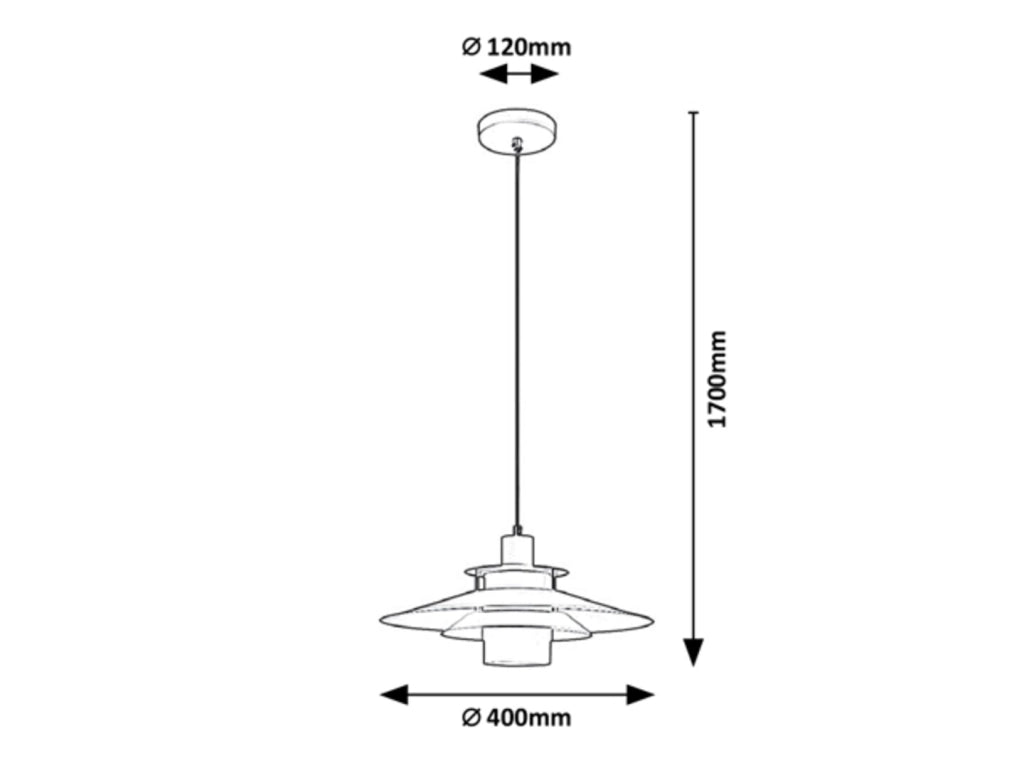 Lampada a sospensione Rabalux Cameron grigia Ø40 E27 40W