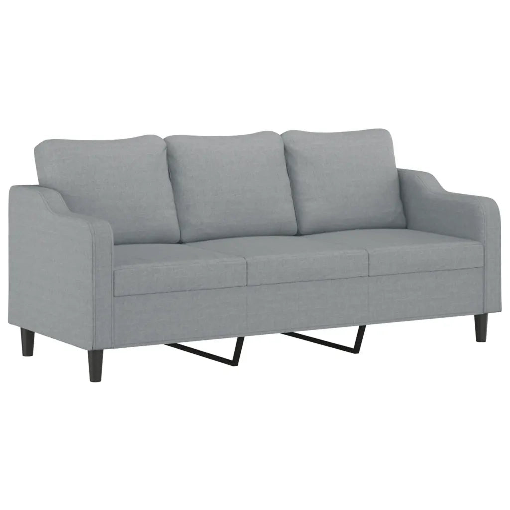 Set di Divani 3 pz con Cuscini Grigio Chiaro in Tessuto 3201770