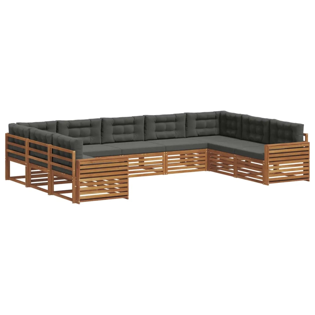 Set di divani da esterno con cuscino 9 pcs Naturale e Antracite 3374137
