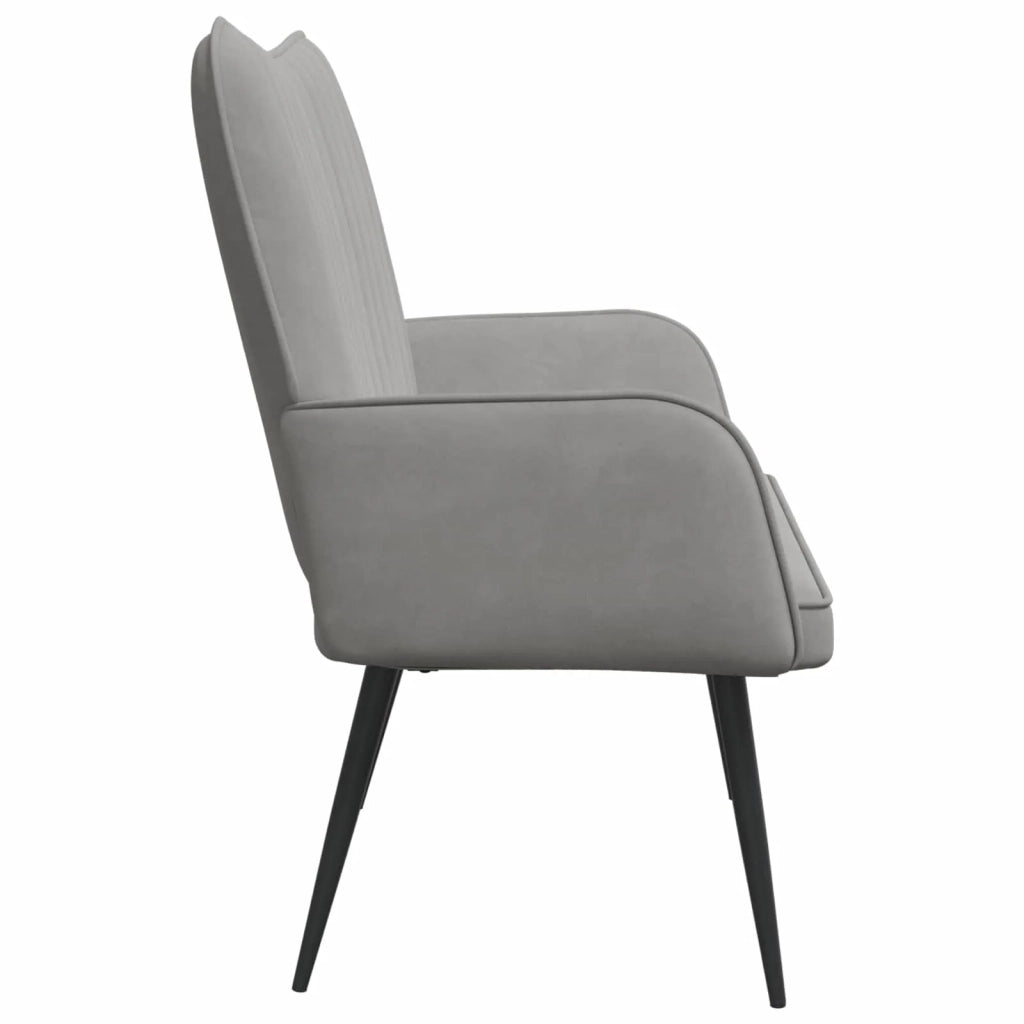 Sofa a Due Posti Grigio chiaro 115 x 61 x 87 cm Velluto 42028960