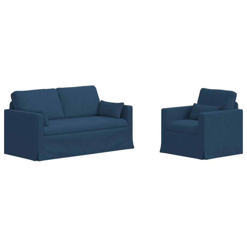Set di divani 2 pcs Blu 158 x 78 x 80 cm Tessuto 3407543