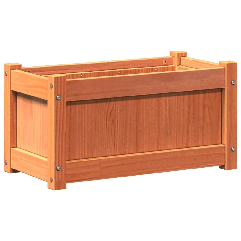 Fioriera aiuola rialzata fioriera aiuola giardino terrazza set da 2 cerata legno massello di pino marrone 02_0039063