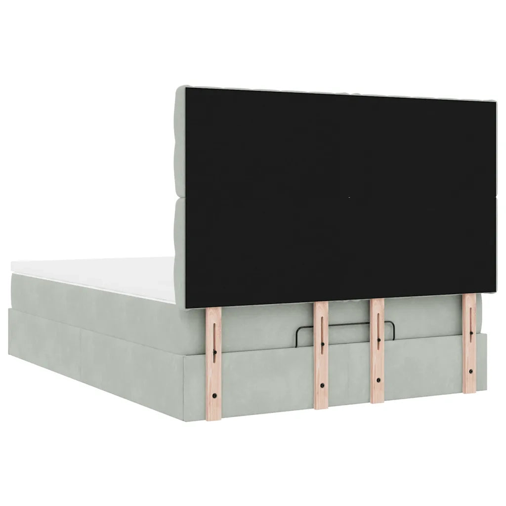 Struttura Letto Pouf con Materassi 140x190 cm Velluto 3314390