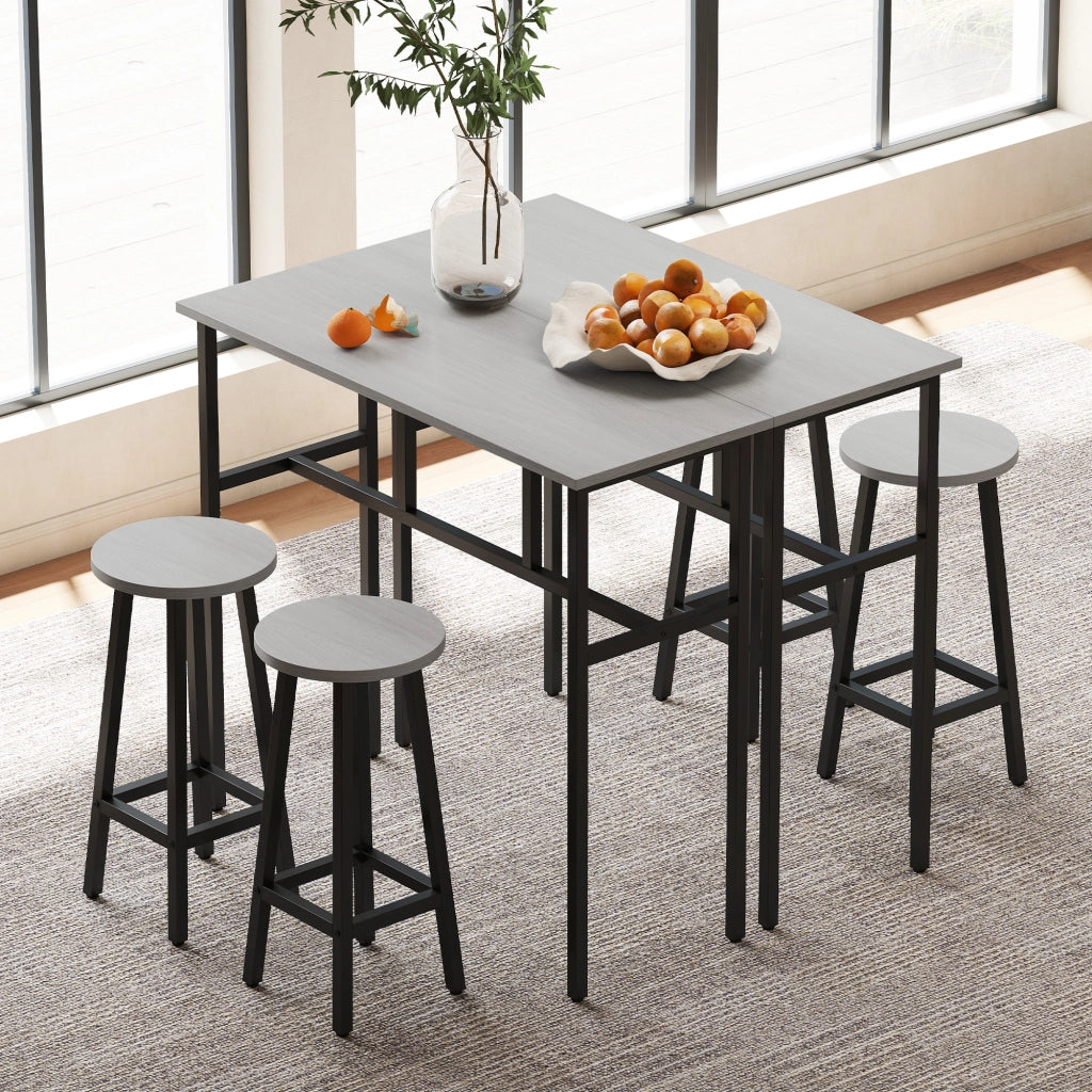 Set tavolo bar 6 pezzi ¨C Minimal ¨C grigio + nero