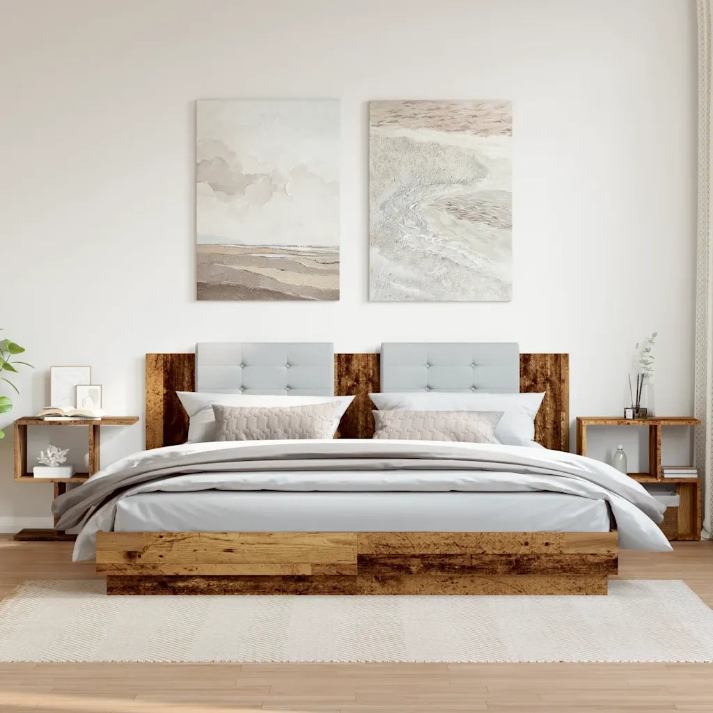 Comodini 2 pz in Legno Vecchio 50x30x51,5 cm Legno Multistrato 856535