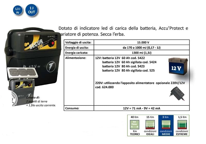 RECINTO SECUR 100 9/12V 1000MJ