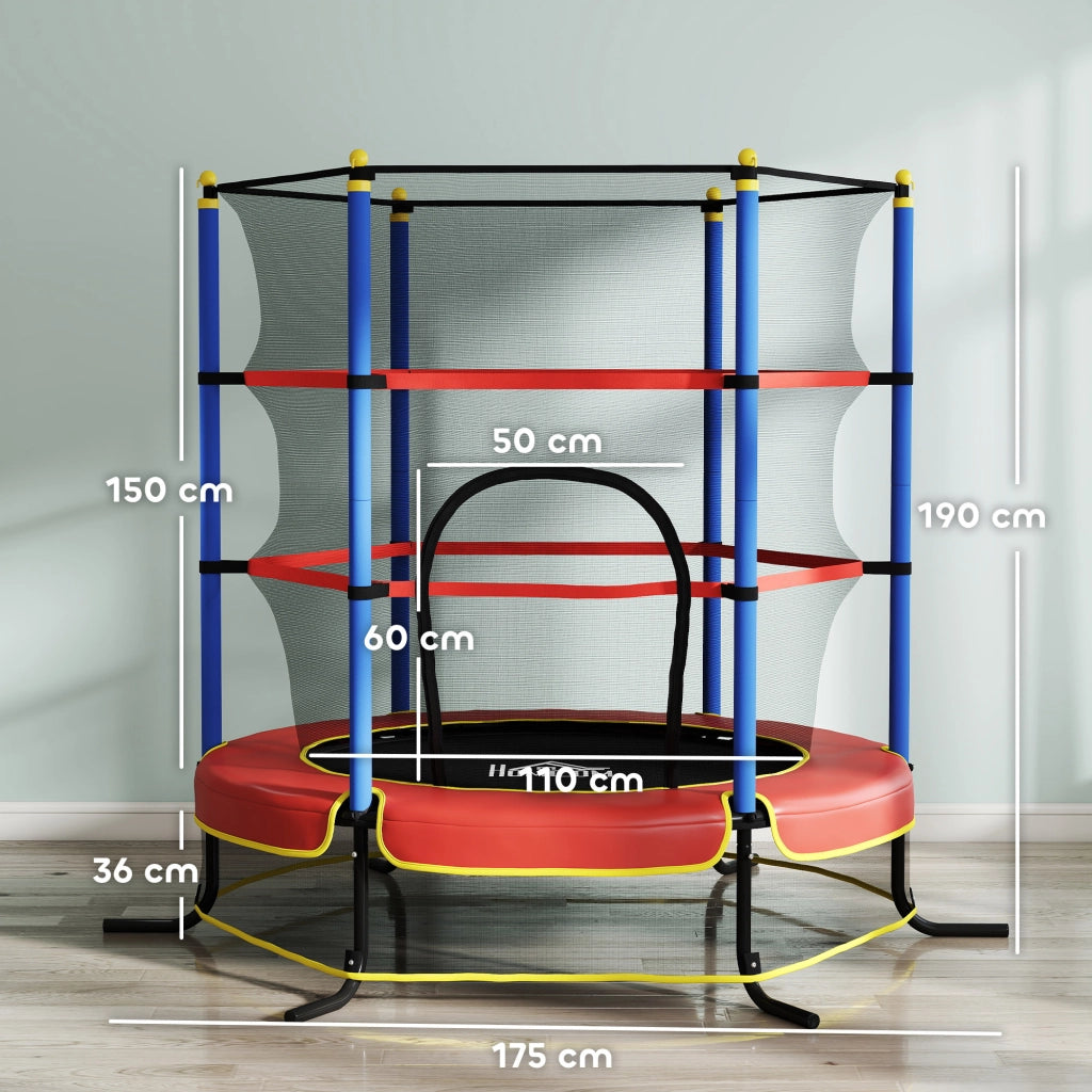 Trampolino per Bambini con Rete Sicurezza ¨C Minimal ¨C Blu 3-10 Anni