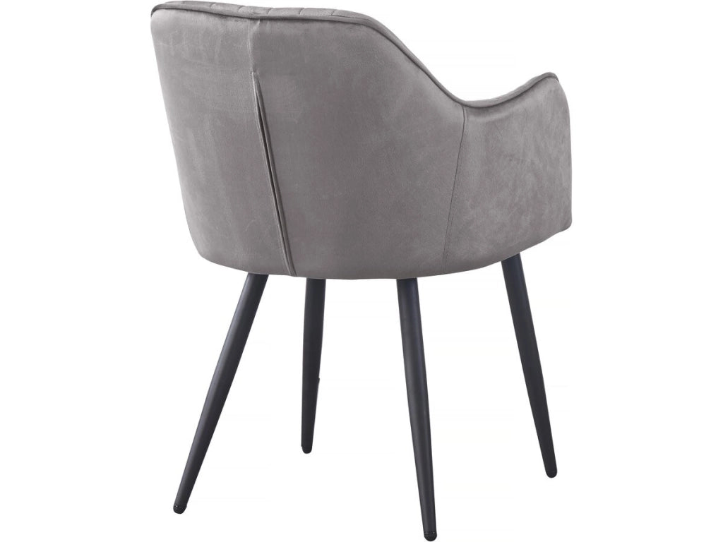 Set di 2 sedie in velluto con braccioli "Velma" - Grigio