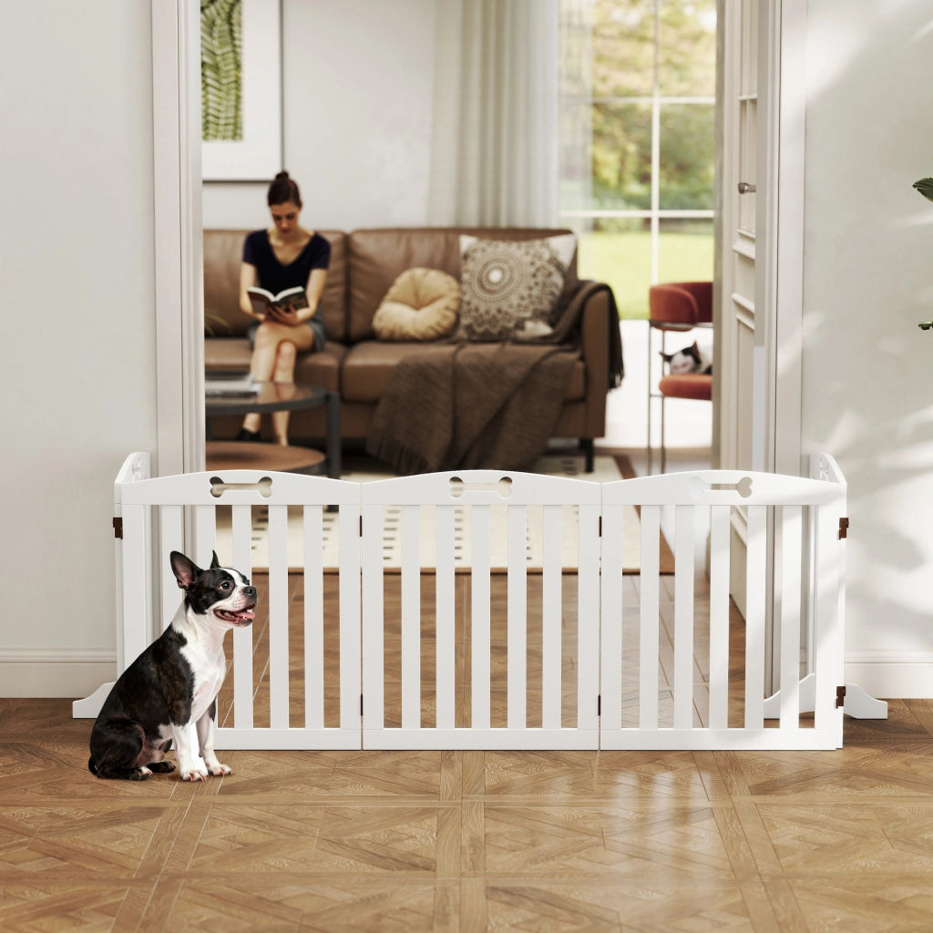 Cancello per Cani ¨C zephmum ¨C Bianco 258x30x61 cm