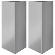 2 pz Fioriere | Cassetta per fiori | Vaso Triangolari 40x34,5x75 cm in Acciaio Zincato