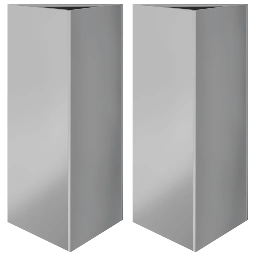 2 pz Fioriere | Cassetta per fiori | Vaso Triangolari 40x34,5x75 cm in Acciaio Zincato