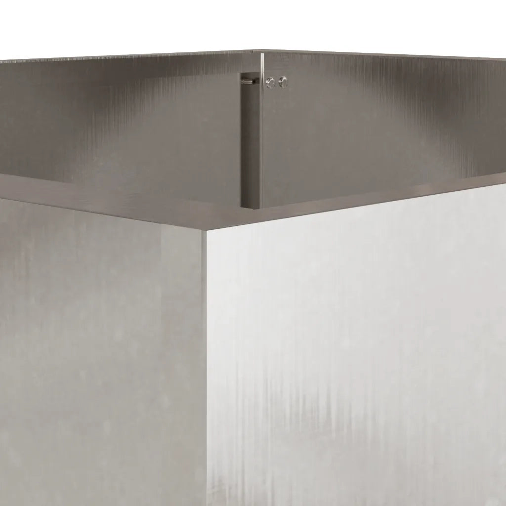 Fioriera | Cassetta per fiori | Vaso Argento 32x29x75 cm in Acciaio Inox