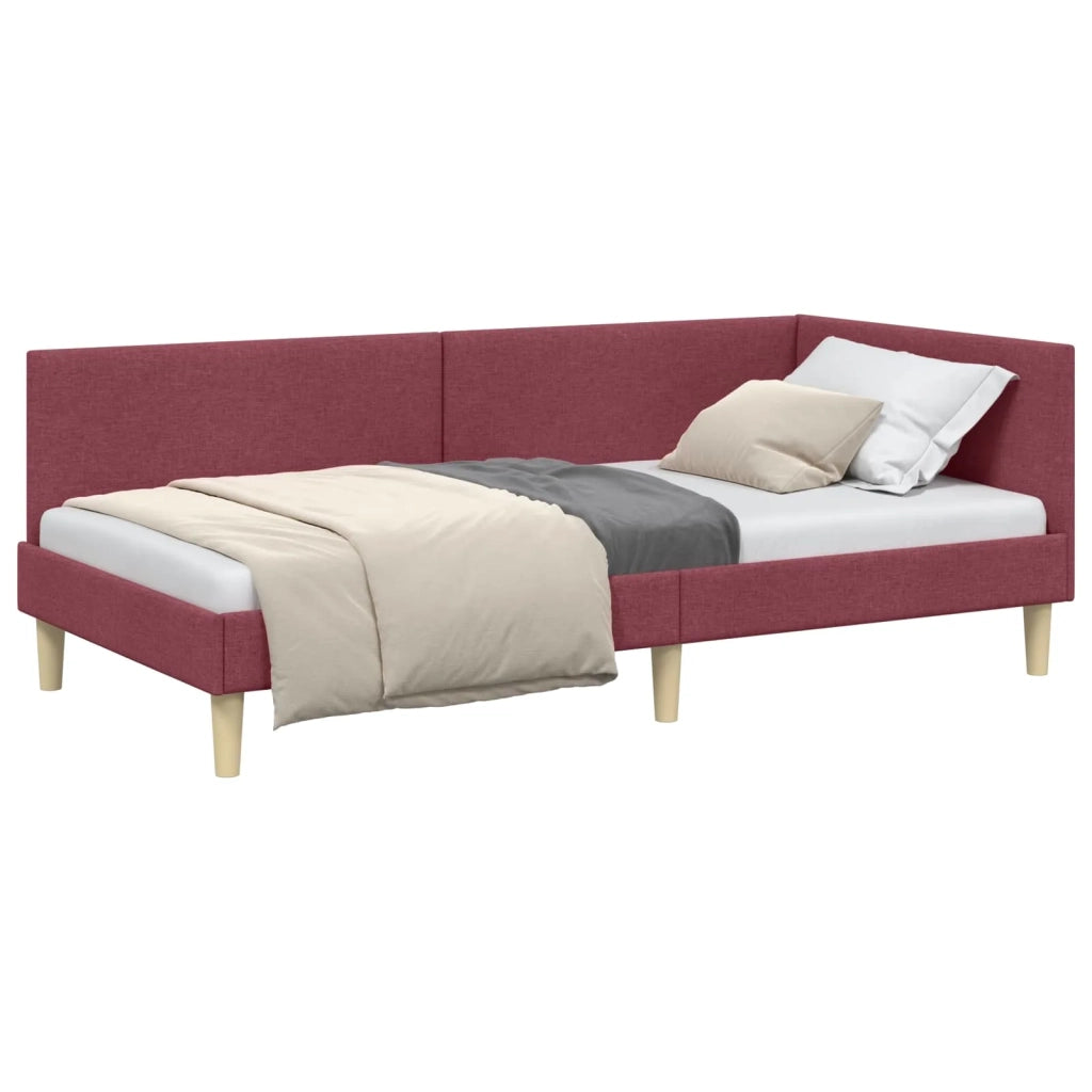 Cornice del letto ad angolo Rosso Vino 100 cm x 200 cm