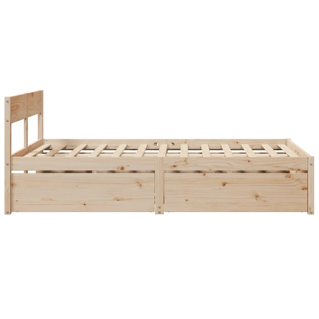 Letto senza Materasso-Struttura Letto 140x190 cm in Legno Massello di Pino 316743