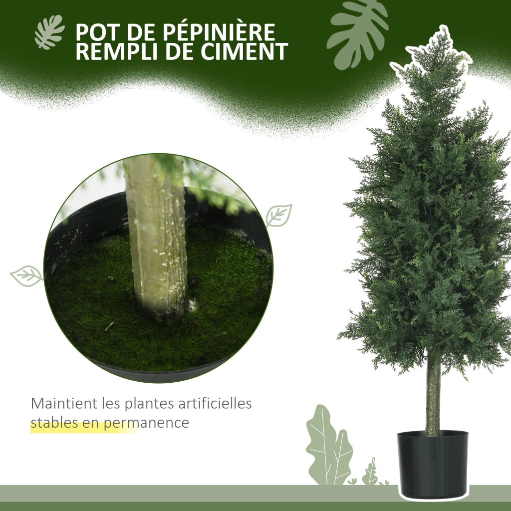 Piante Artificiali Cedro con Vaso ¨C Xylo ¨C Set 2 Pezzi Verde 90cm