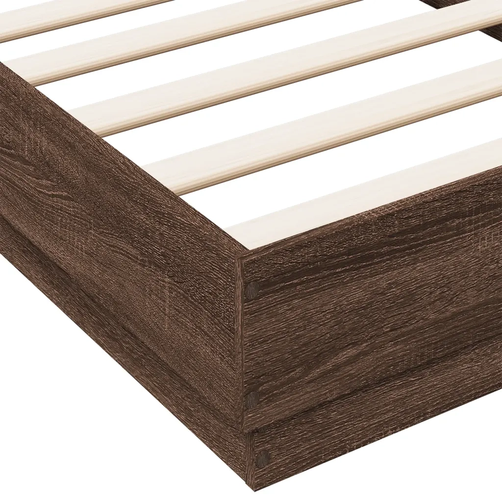 Giroletto senza Materasso-Struttura Letto Rovere Marrone 75x190cm in Truciolato 741376